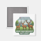 Wer hat das größte Geweih? Rothirsch Österreich Ti Magnet (Vorderseite/Rückseite)