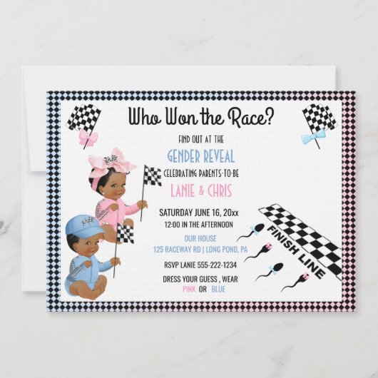 Wer hat das Rassengeschlecht aufgedeckt Funny Sper Einladung (Vorderseite)