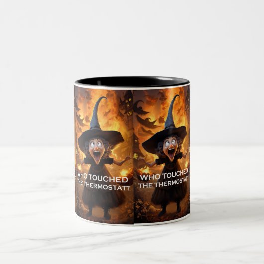 Wer hat das Thermostat angefasst? Zweifarbige Tasse (Mittel)