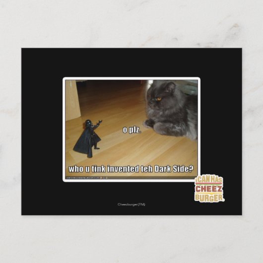 Wer hat die dunkle Seite erfunden? Postkarte (Vorderseite)