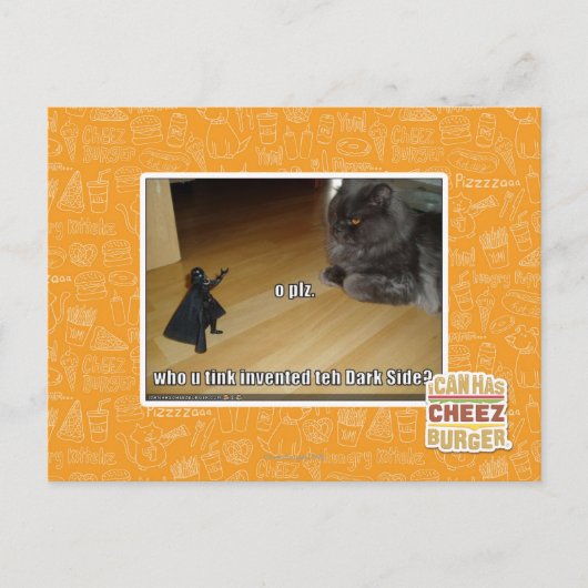 Wer hat die dunkle Seite erfunden? Postkarte (Vorderseite)