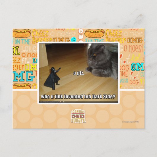 Wer hat die dunkle Seite erfunden? Postkarte (Vorderseite)