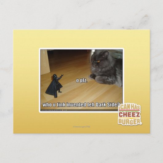 Wer hat die dunkle Seite erfunden? Postkarte (Vorderseite)