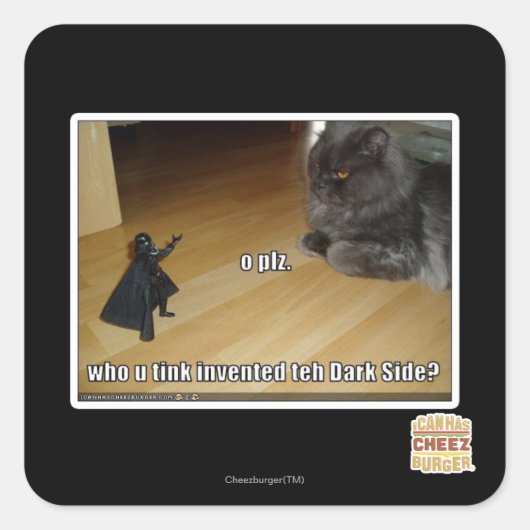 Wer hat die dunkle Seite erfunden? Quadratischer Aufkleber (Vorderseite)