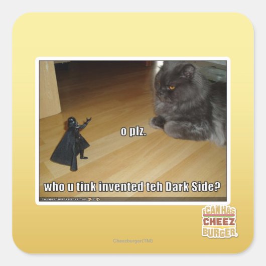 Wer hat die dunkle Seite erfunden? Quadratischer Aufkleber (Vorderseite)