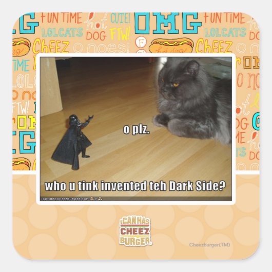 Wer hat die dunkle Seite erfunden? Quadratischer Aufkleber (Vorderseite)