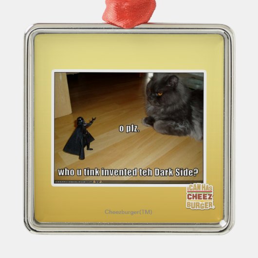 Wer hat die dunkle Seite erfunden? Silbernes Ornament (Vorne)