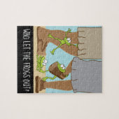 Wer hat die FROGS AUSGELASSEN?  Puzzle für Kinder (Horizontal)