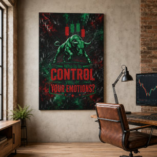 Wer hat die Kontrolle Chaos Bull Design Leinwanddruck