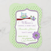 Wer hat ein Baby Mädchen? Einladung zur Speisedusc (Vorne/Hinten)