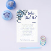 Wer hat es Dusche Game Card Blue Blume gemacht? Flyer (Einzeln)