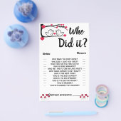 Wer hat es gemacht Dusche Game Card Love Bird Flyer (Einzeln)