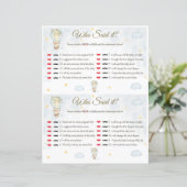 Wer hat es gesagt? Baby Shower Game (Stehend Vorderseite)