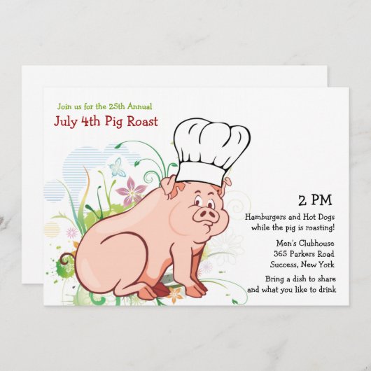 Wer hat geraubt? Einladung von Pig Roast (Vorne/Hinten)