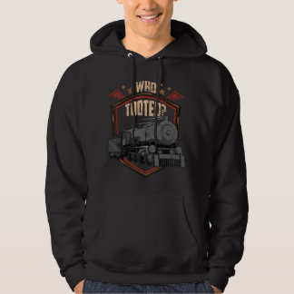 Wer hat lustig getröötet Retro-Zugliebhaber-Gesche Hoodie