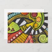 WER HAT MEIN TOMATO MIT EINER KUBISTISCHEN KNIFE G POSTKARTE (Vorne/Hinten)