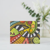 WER HAT MEIN TOMATO MIT EINER KUBISTISCHEN KNIFE G POSTKARTE (Stehend Vorderseite)