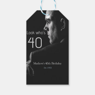 wer hat zum 40. Geburtstag Foto Mann Name geschätz Geschenkanhänger