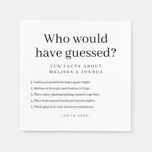 Wer hätte eine Hochzeit erraten? Serviette (Vorderseite)