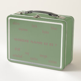 WER HEISST DAS? / GRÜNE FARBE METALL BROTDOSE