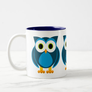 Wer? Herr Eulen Cartoon Zweifarbige Tasse