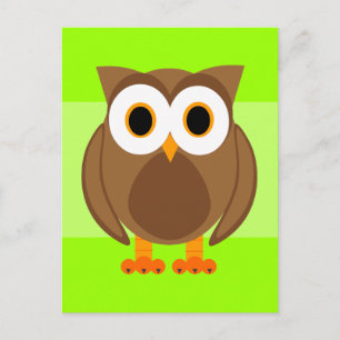 Wer? Herr Owl Cartoon Postkarte