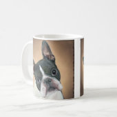 Wer ich Boston-Terrier-Tasse Kaffeetasse (Vorderseite Links)