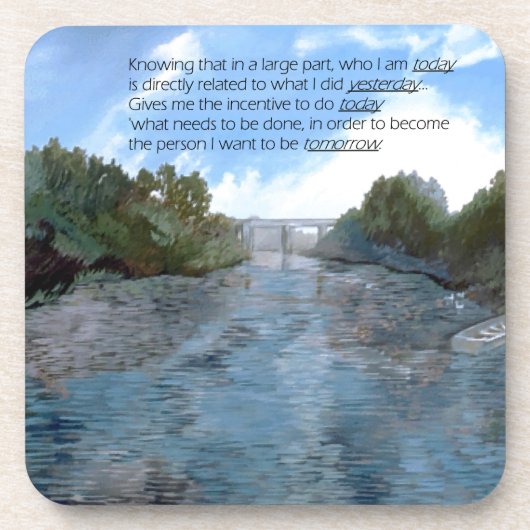 Wer ich heute bin Inspiration Getränkeuntersetzer (Vorderseite)