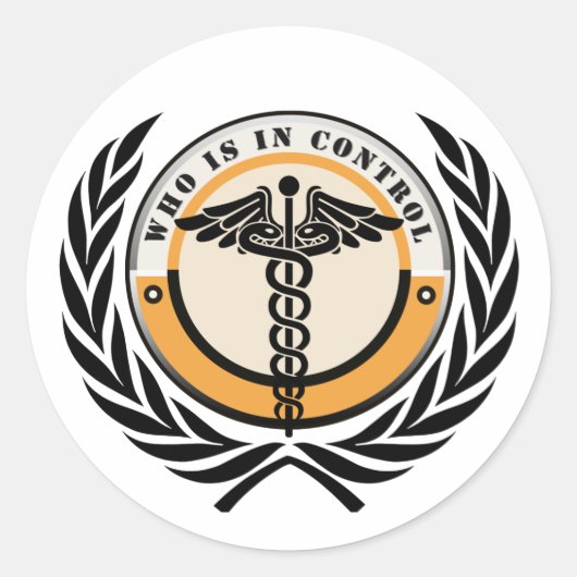 Wer in der Kontrolle aufklebt Runder Aufkleber (Vorderseite)