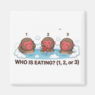 Wer isst? Japanischer Schneenaffen-Spaß-Tiermagnet Magnet