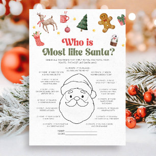 Wer ist am meisten wie der Weihnachtsmann Weihnach Feiertagskarte