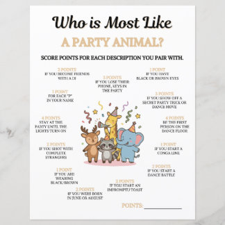 Wer ist am meisten wie ein Party-Tier-Spiel