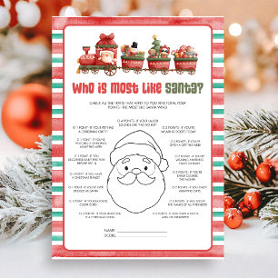 Wer ist am meisten wie Santa Weihnachtsspiel Feiertagskarte