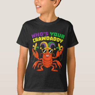 Wer ist Crawdaddy Crawfish Narr Perlen Mardi Gras T-Shirt
