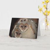 "Wer ist da?" Grußkarte "Barn Owl" Karte (Gelbe Blume)