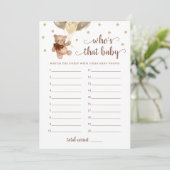 Wer ist das Baby Foto Baby Shower Teddy Bear Card Einladung (Stehend Vorderseite)