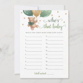 Wer ist das Baby Foto Baby Shower Teddy Bear Card Einladung (Vorderseite)