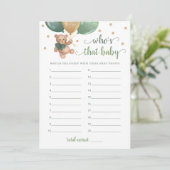 Wer ist das Baby Foto Baby Shower Teddy Bear Card Einladung (Stehend Vorderseite)