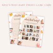 Wer ist das Baby Foto Game and Answer Card? Einladung