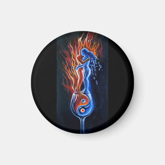 Wer ist das Feuer, wer ist das Wasser? Magnet (Vorne)