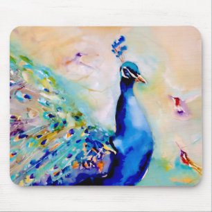 "Wer ist das hübschste?" Pfau und Kolibris Mousepad