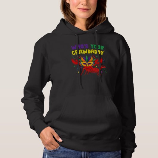 Wer ist dein Crawdaddy Crawfish Jester Perlen Mard Hoodie (Vorderseite)