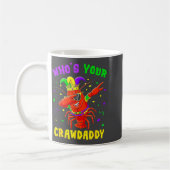 Wer ist dein Crawdaddy Crawfish Narr Perlen Lustig Kaffeetasse (Links)