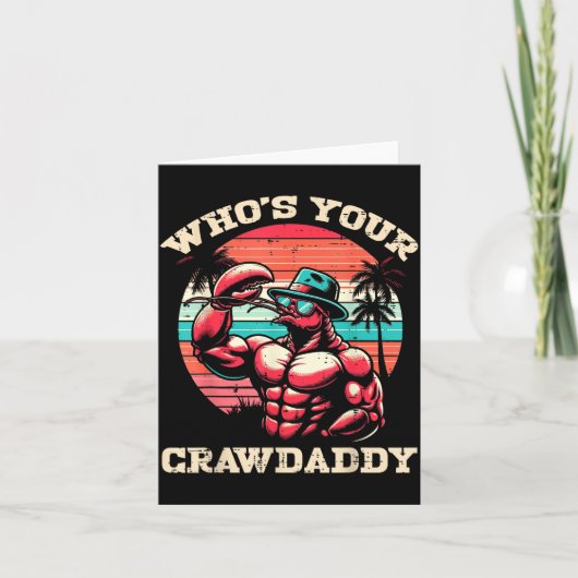 Wer ist dein Crawdaddy Crawfish Retro Crayfish Cra Karte (Vorderseite)