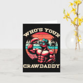 Wer ist dein Crawdaddy Crawfish Retro Crayfish Cra Karte (Gelbe Blume)