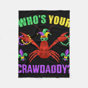 Wer ist dein Crawdaddy mit Perlen für Mardi Gras A Fleecedecke