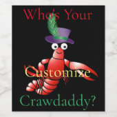Wer ist dein Crawdaddy? Thunder_Cove Weinetikett (Einzelnes Label)