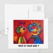 "Wer ist dein Gott?" Postkarte (Vorne/Hinten)