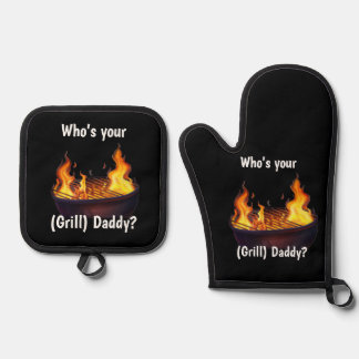 Wer ist dein (griller) Papa? Ofenhandschuh & Topflappen-Set