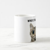 Wer ist dein Kätzchen? Große mit Augen Katzenkätzc Kaffeetasse (Mittel)
